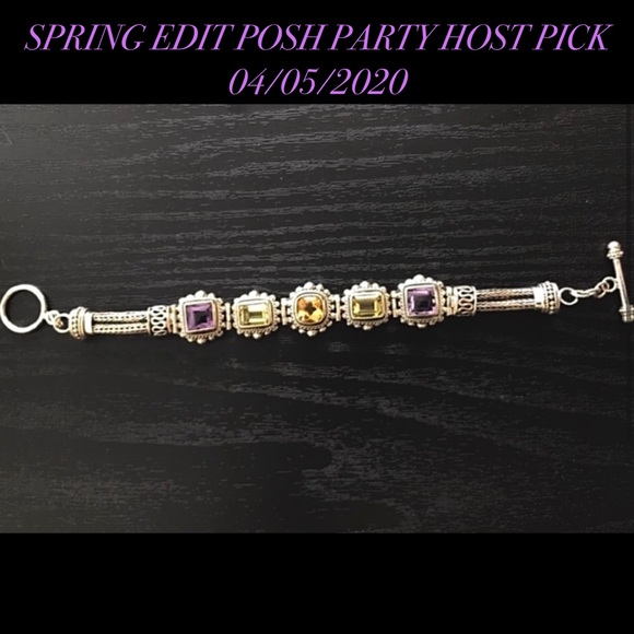 Vintage Jewelry - HP💕BA Suarti Bali Amethyst Peridot .925 Bracelet